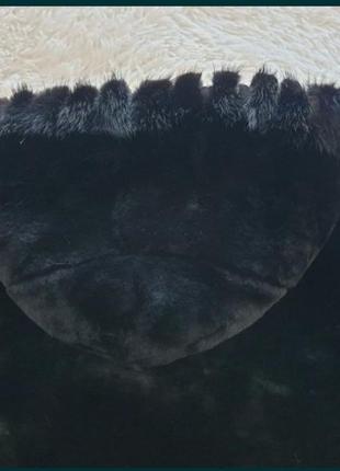 Шуба mykonos натуральный мутон с норкой8 фото