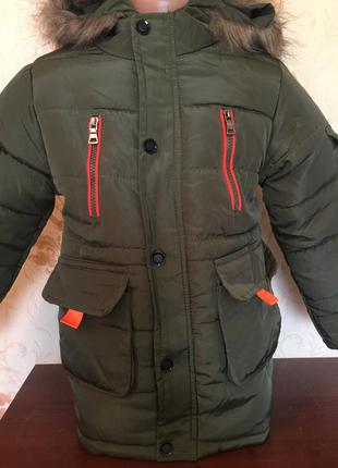 Куртка зимова синтепон 200 кол хакі розмір 120 130 160 170