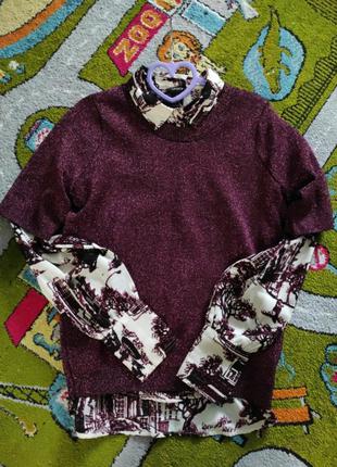 Рубашка оверсайз lindex с оригинальным принтом 2