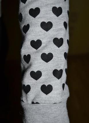 Серый свитер толстовка свитшот худи bershka с сердцем сердечком паетками8 фото