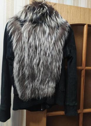 Куртка трансформер з натуральної замші та чорнобурки2 фото