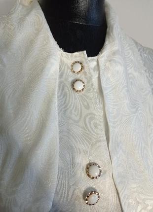 Вінтажна шикарна блузка з коміром винтвж ретро2 фото