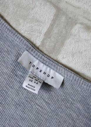 Кофта топ topshop рубчик сіра коротка4 фото