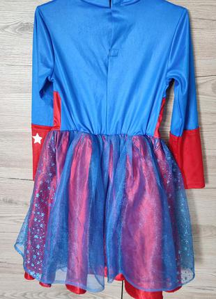 Детский костюм, платье помощница капитана америка, супергел, супервумен на 5-6 лет5 фото