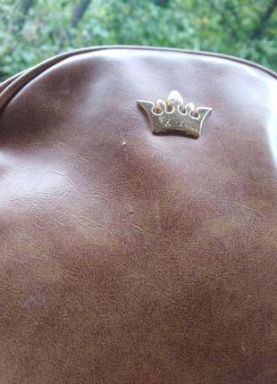 Сумка кругла, сумка круглая кросс-боди, коричневая сумка3 фото