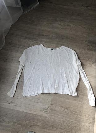 Кофта белая свободный крой oversize benetton