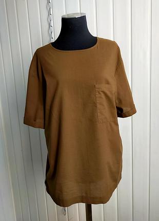 Базова хлопоковая футболка широкого фасону relaxed fit, zara, s ,175/92 cm