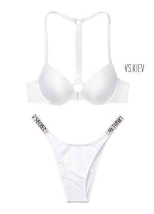 Купальник victoria’s secret оригинал стразы пуш ап 34c 75c виктория сикрет белый vs вікторія сікрет2 фото