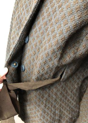 Шерстяной пиджак пальто короткое шерсть дизайнерское с поясом all saints rundholz owens lang7 фото