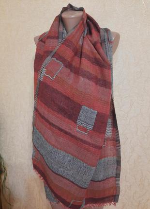 Шикарный двусторонний палантин шарф шерсть вискоза индия10 фото