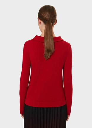 Яркий красный джемпер с высоким воротом от британского дорогого бренда hobbs шерсть кашемир3 фото