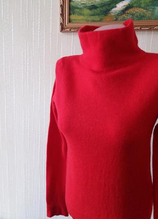 Яркий красный джемпер с высоким воротом от британского дорогого бренда hobbs шерсть кашемир6 фото