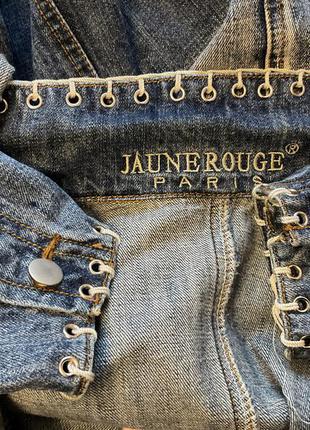 Оригинальный джинсовый жакет с декором /s/brend jaune rouge paris6 фото