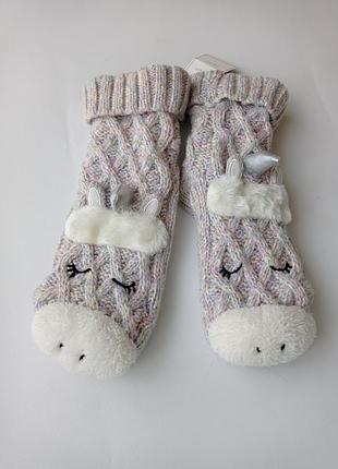 Next. домашні шкарпетки єдинороги з хутром, тапки. 37-41 розмір.