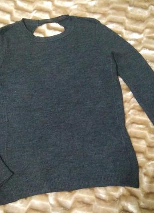Шерсть!альпака! джемпер,кофта, свитер, чокер,v-образный вырез бренда zara knit,р.l1 фото