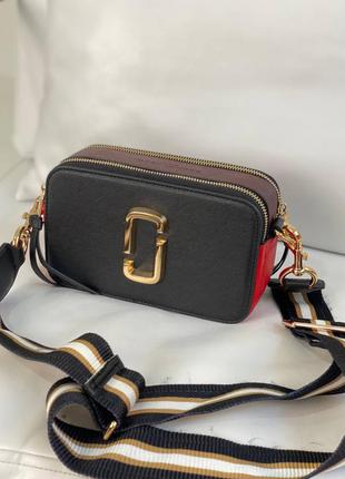 Женская черная кожаная сумочка marc jacobs / жіноча сумка