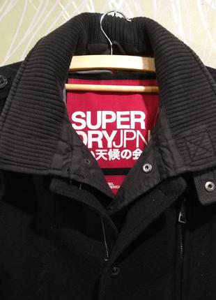 Чоловіче чорне пальто superdry jermyn street trench double blacklabel2 фото