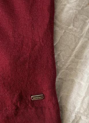 Шикарный шерстяной джемпер цвета марсала люкс бренда strellson extrafine merino xxl4 фото