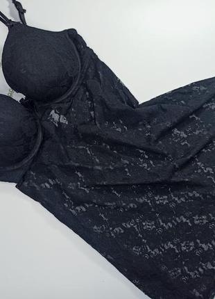 Невероятно сексуальное кружевное прозрачное неглиже пеньюар сорочка пуш-ап  h&m3 фото