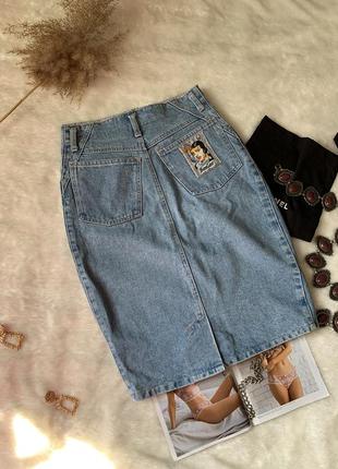 Качественная винтажная джинсовая юбка beegee3 фото