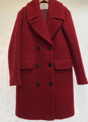 Пальто  двубортное из буклированной шерсти украинского производителя two hearts