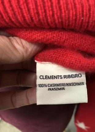Красный кашемировый свитер звёзды жемчуг кашемир 100% джемпер4 фото