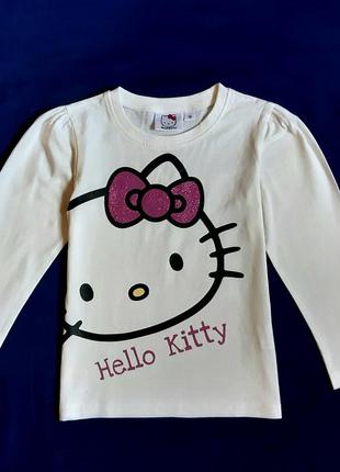 Белый хлопковый реглан лонгслив hello kitty германия на 6 лет (116см)