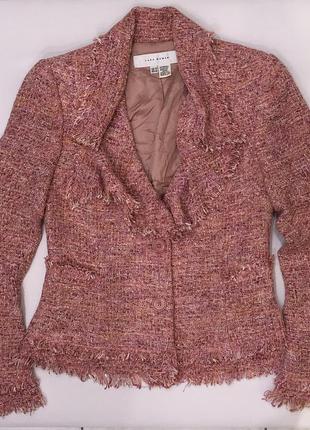 Стильный твидовый жакет пиджак,бахрома , zara7 фото