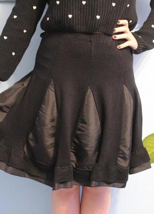 Теплая трикотажная юбка с клиньями2 фото