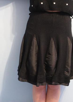 Теплая трикотажная юбка с клиньями4 фото