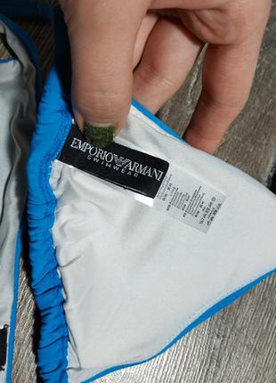 Купальник на завязках шторках ярко голубой насыщенный emporio armani7 фото