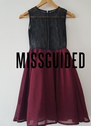 Шыкарное платье с гепюровым верхом в идеальном состоянии 🖤 missguided 🖤2 фото