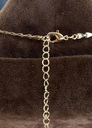 Ланцюжок сердечка з перлами медична сталь позолота 18к3 фото