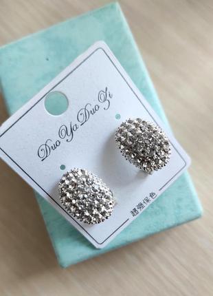 Серьги серьга серёжки женские жіночі камень стразы маленькие маленькі