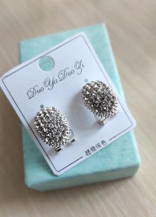 Серьги серьга серёжки женские жіночі камень стразы маленькие маленькі