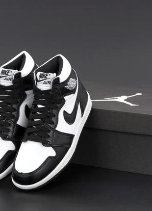 Зимові жіночі кросівки nike air jordan winter black/white (на хутрі)