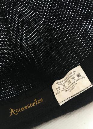 Шляпа федора черная шерстяная ангорка - s,m4 фото