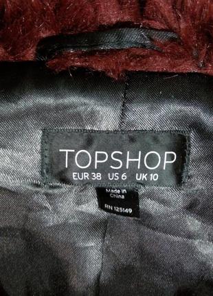 Шуба из искусственного меха бордо topshop5 фото