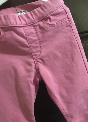 Розовые леггенсы от h&m, на рост 128, под джинс