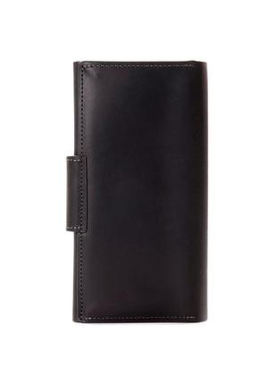 Мужской кожаный кошелек портмоне купюрник на магните черный grande pelle кожаный черный7 фото