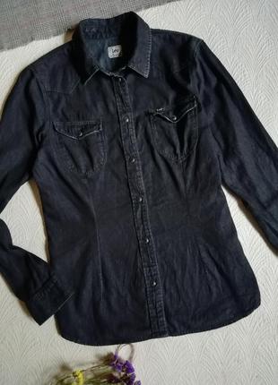 Джинсовая женская рубашка коттоновая рубашка2 фото