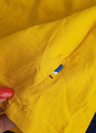 Springfield футболка 100% хлопок трикотаж яркая с принтом желтая солнечная8 фото