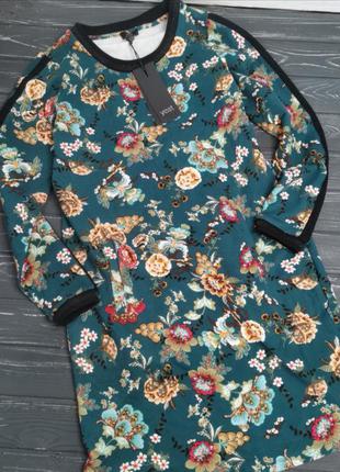 Роскошное трикотажное платье в цветочный принт yest6 фото