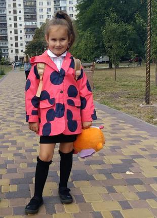 Плащь куртка куртка дождевик для девочки божа коровка 3