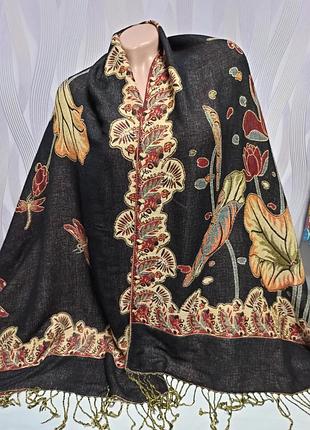 Шарф/палантин двусторонний, цветы р. 71,5см х 180,5 см нюансы, англия