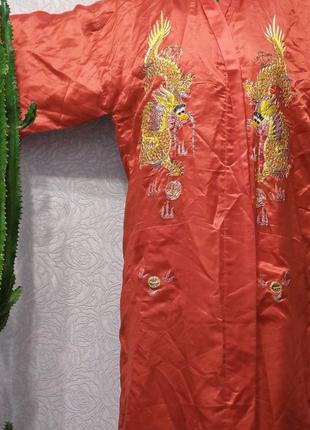 Кимоно шелк халат шелковый хаори вышивка винтаж3 фото