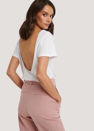 Біла футболка кольору з відкритою спинний na-kd / як zara, h&m