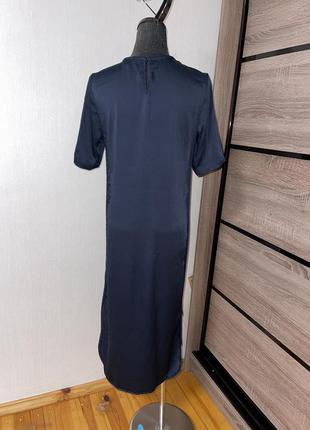 Темно-сині плаття міді з лампасами від h&m 🎁4 фото