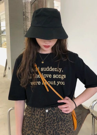 Чёрная панама с регулировкой размера