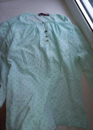 Легкая блуза бирюзового цвета1 фото